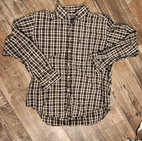 Polo Ralph Lauren faded black and cream long sleeve button down Size Large - Picture 1 of 9